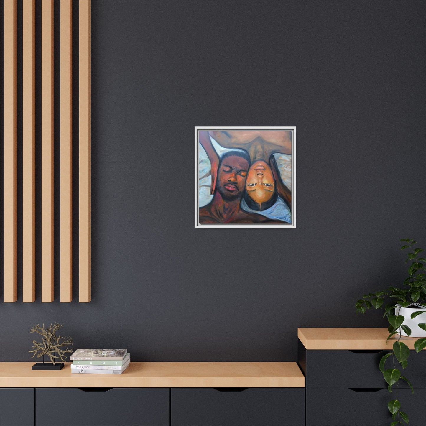 Framed Wall Art Print, Couples Art, Modern Home Decor, Romantic Artwork, Gift for Her, Bedroom Wall Decor