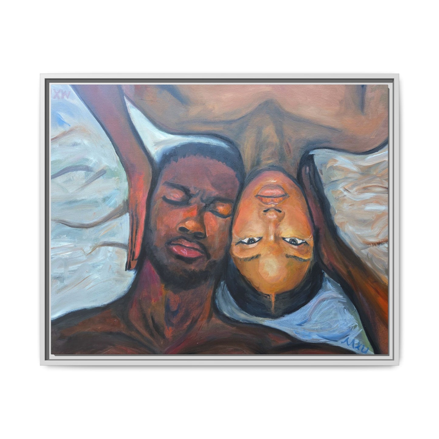 Framed Wall Art Print, Couples Art, Modern Home Decor, Romantic Artwork, Gift for Her, Bedroom Wall Decor