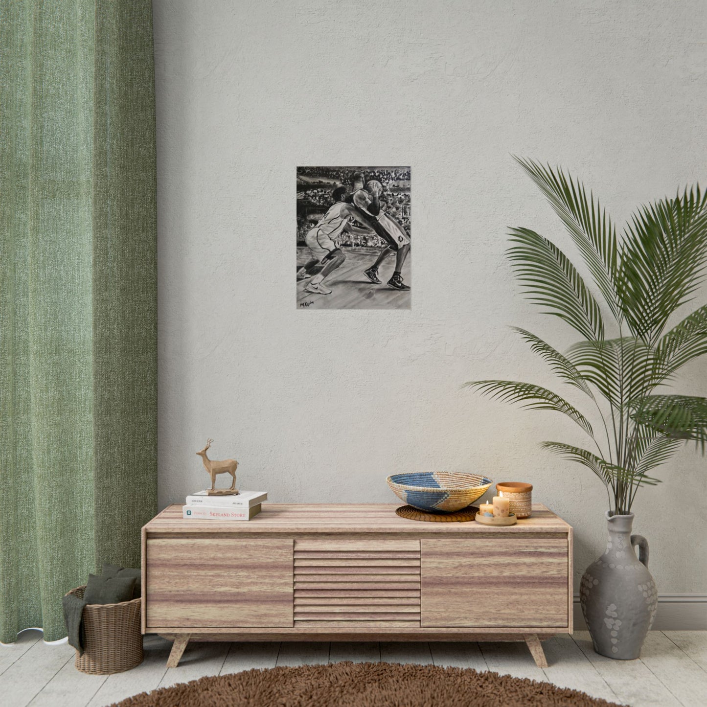 Basketball Art Prints, Rolled Posters for Sports Lovers, Wall Decor, Gifts for Athletes, Home Gym Decoration