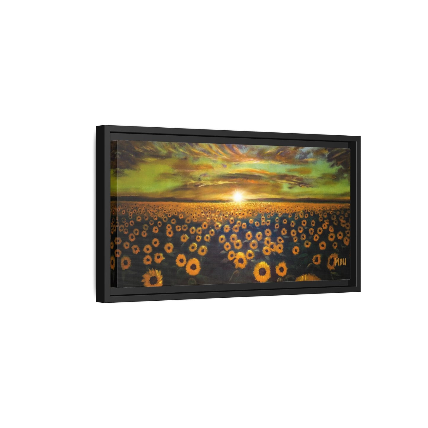 Framed Sunflower Canvas Art, Cheerful Home Decor, Nature Wall Art, Gift for Gardeners, Rustic Living Room Decoration
