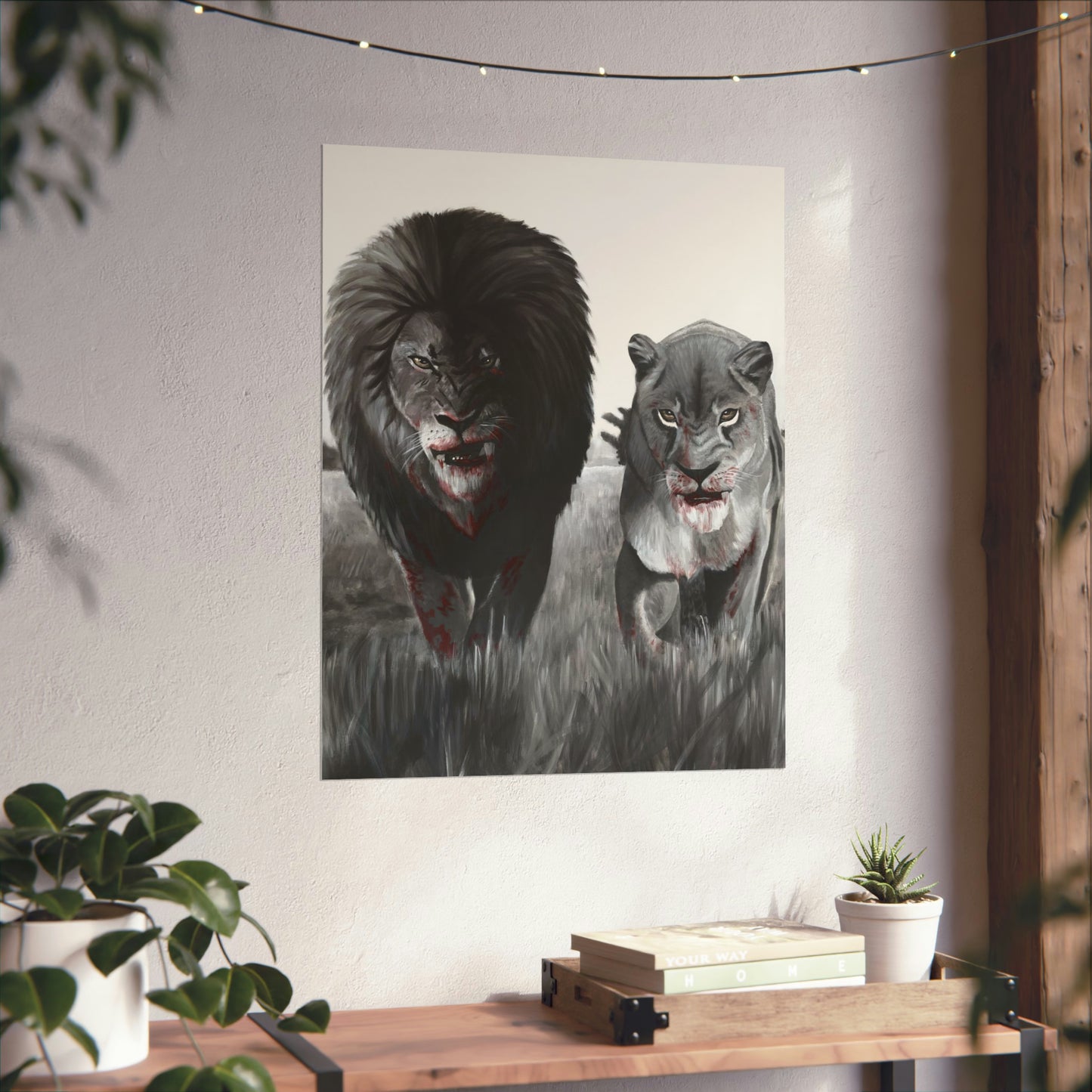 King and Queen lions Matte Vertical Posters