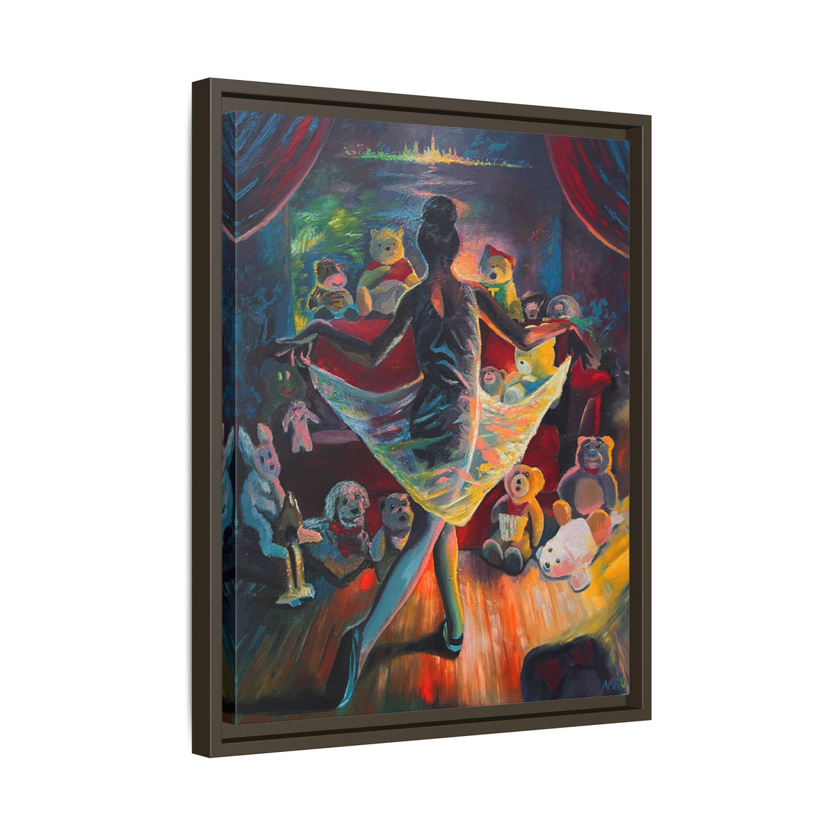 Ballerina Painting, Matte Canvas, Framed (Multi-color)