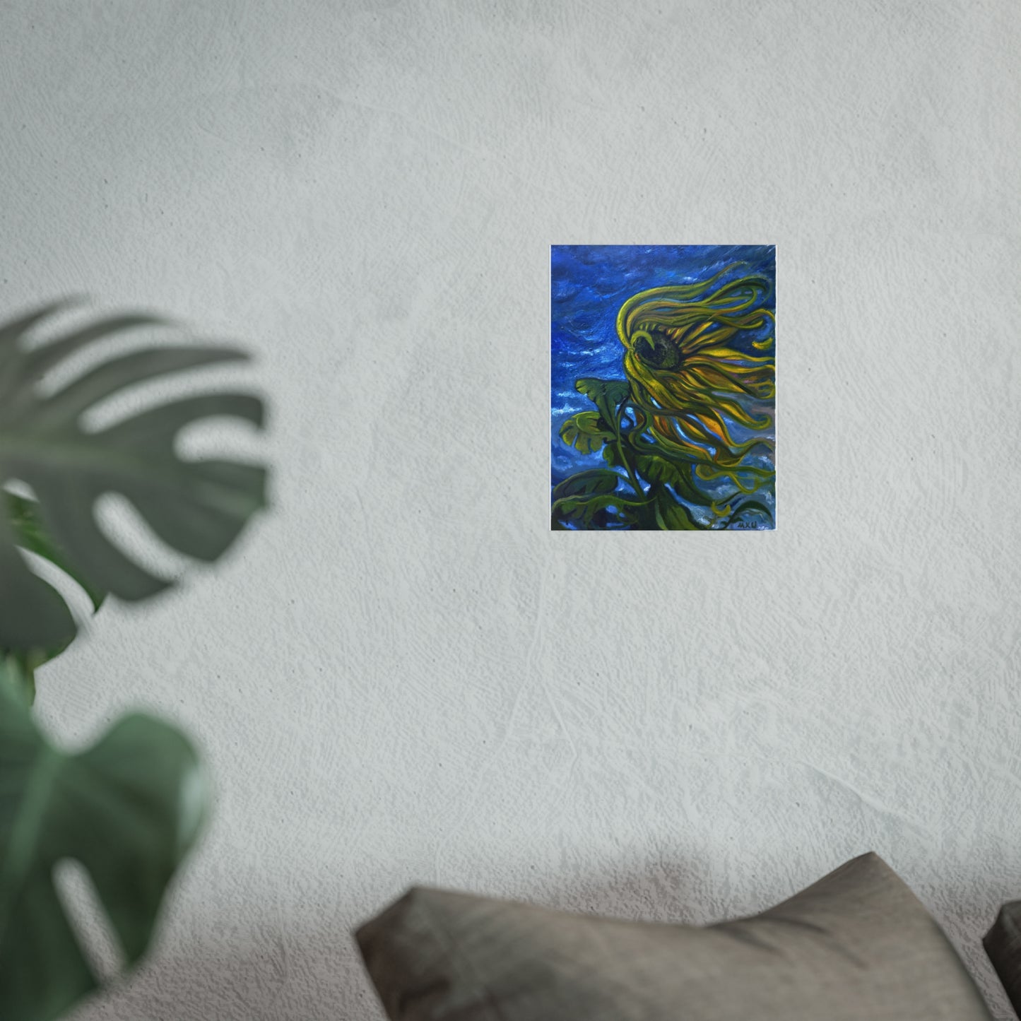Vibrant Sunflower Fine Art Poster, Wall Decor, Flower Art Print, Home Decor, Kitchen Decor, Gift for Art Lovers