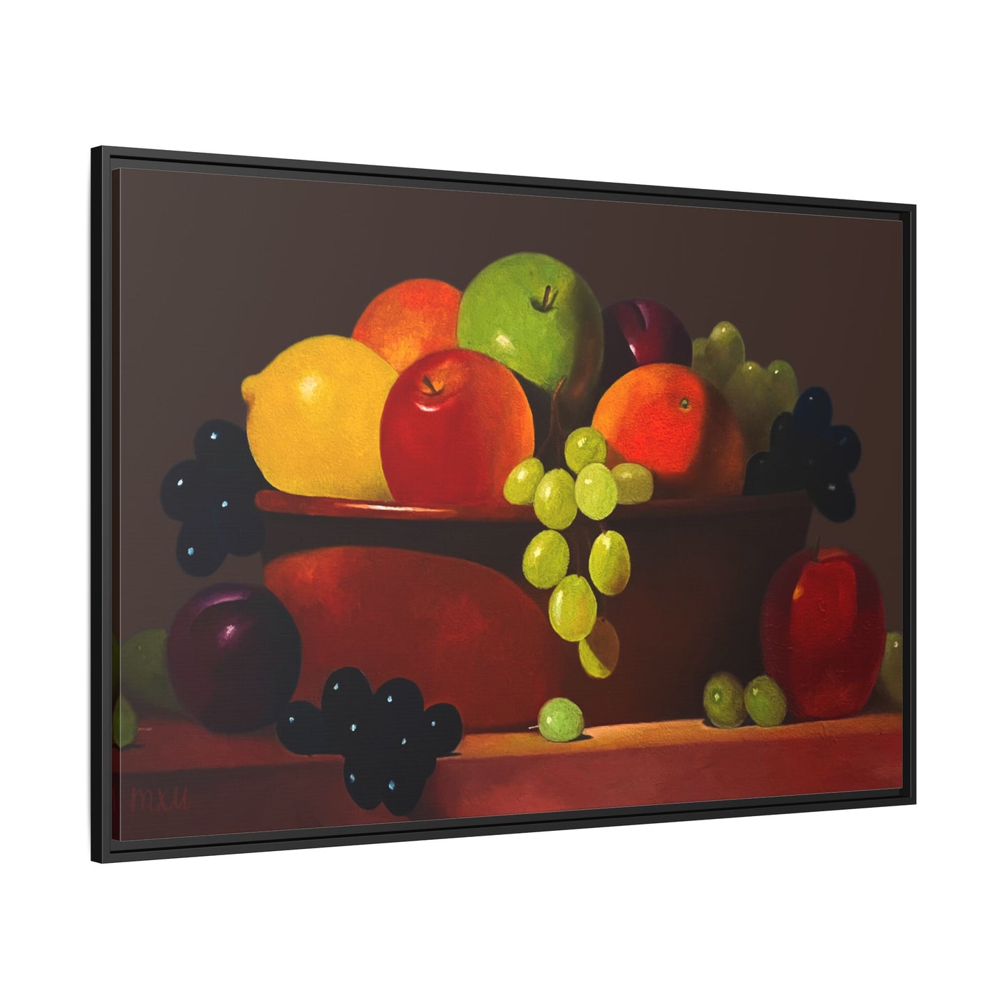 Fruit Basket PAINTING Matte Canvas, Framed (Multi-color)