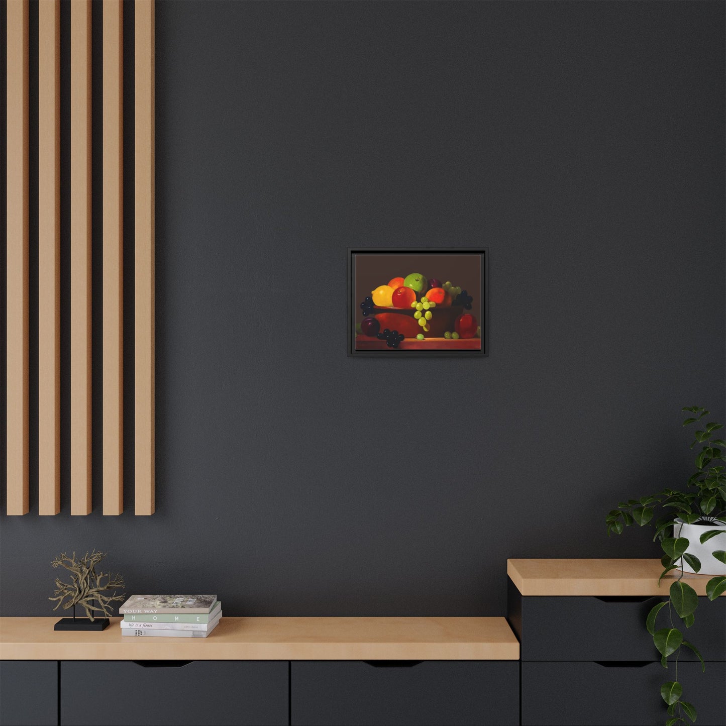 Fruit Basket PAINTING Matte Canvas, Framed (Multi-color)