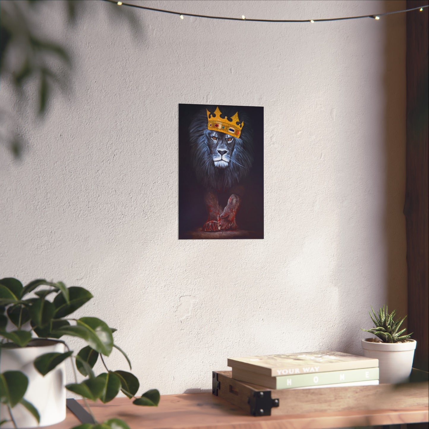 Regal Lion Art Print, Wall Decor, Animal Lovers Gift, Crowned Lion Poster, Bold Office Art, Unique Home Decor