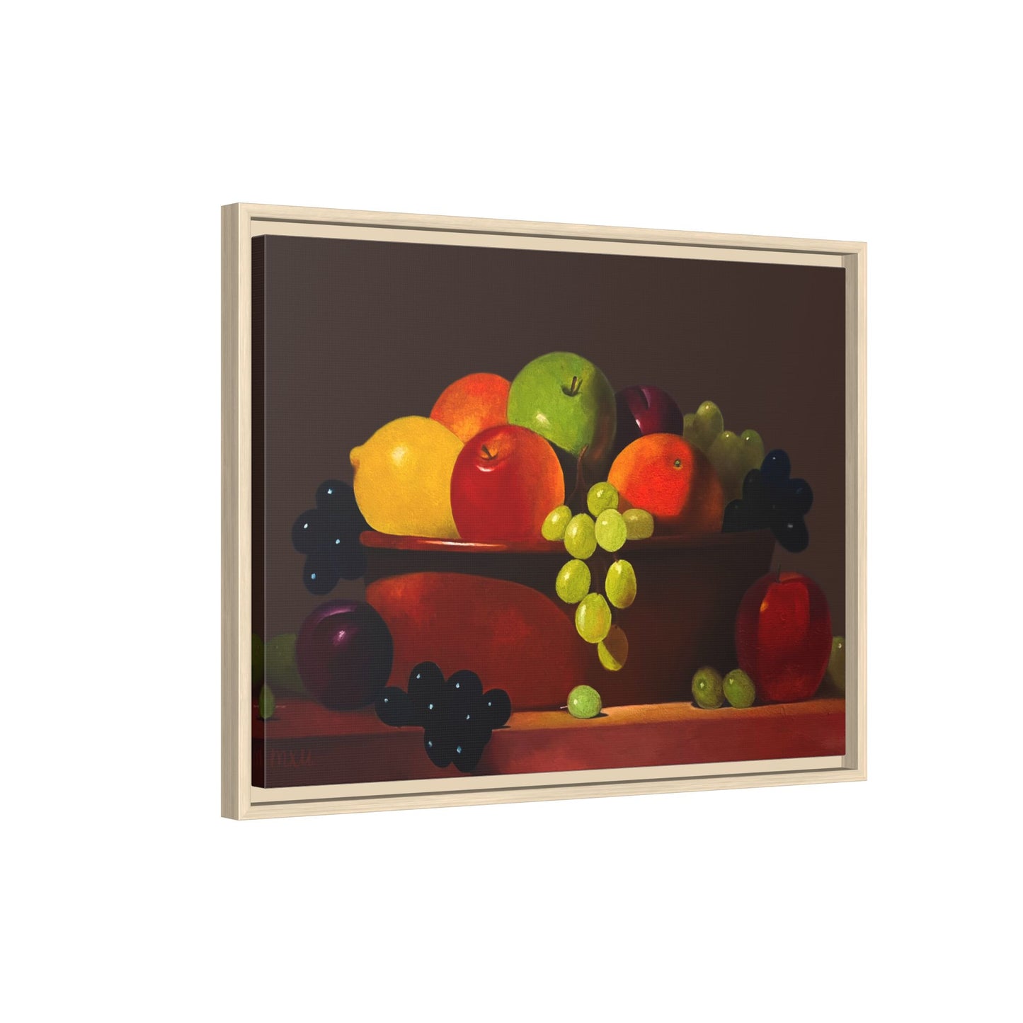 Fruit Basket PAINTING Matte Canvas, Framed (Multi-color)