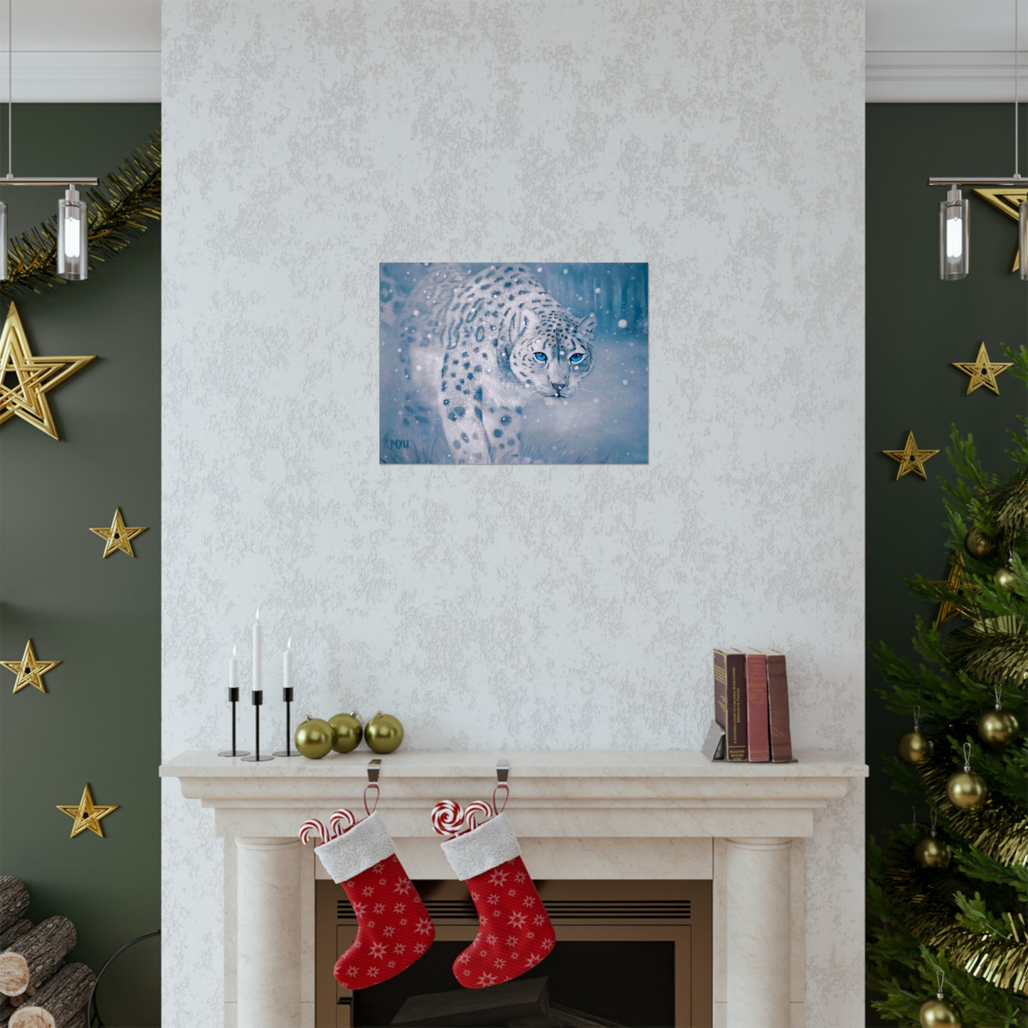 Snow Leopard Painting | Matte Horizontal Posters