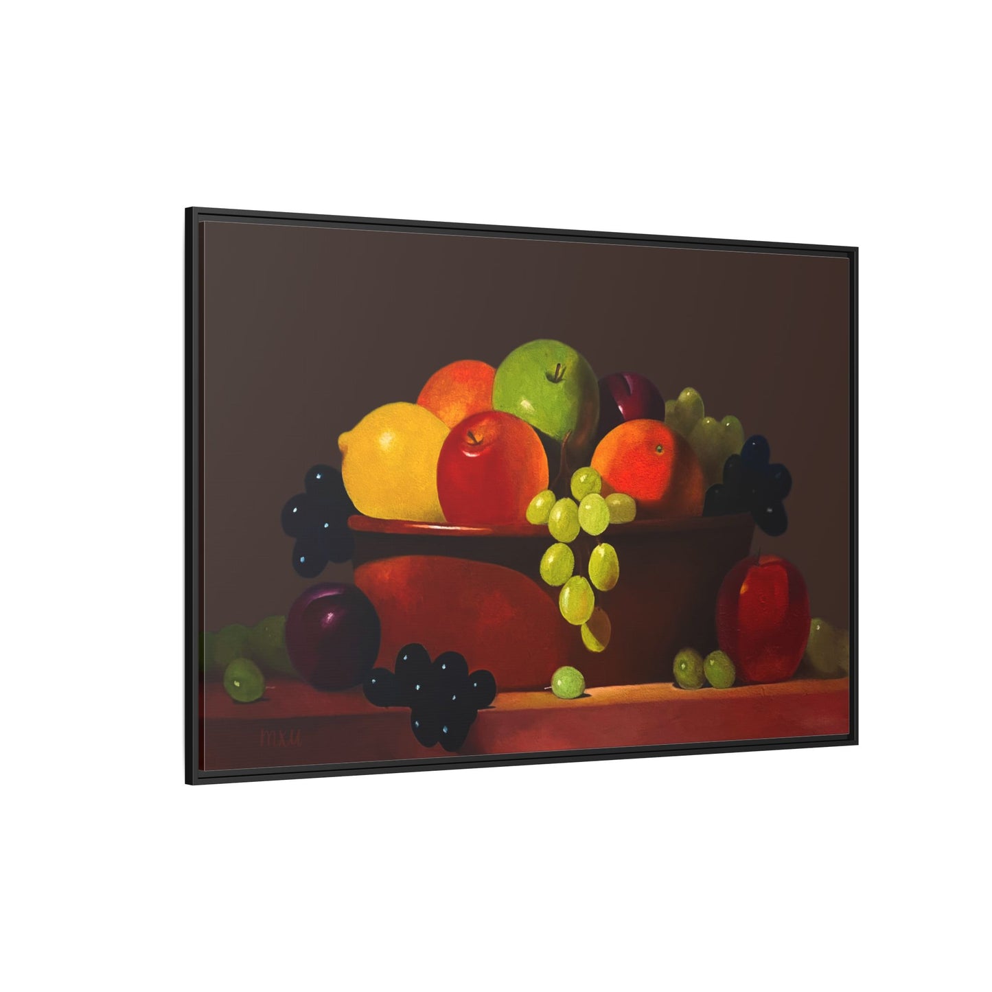 Fruit Basket PAINTING Matte Canvas, Framed (Multi-color)