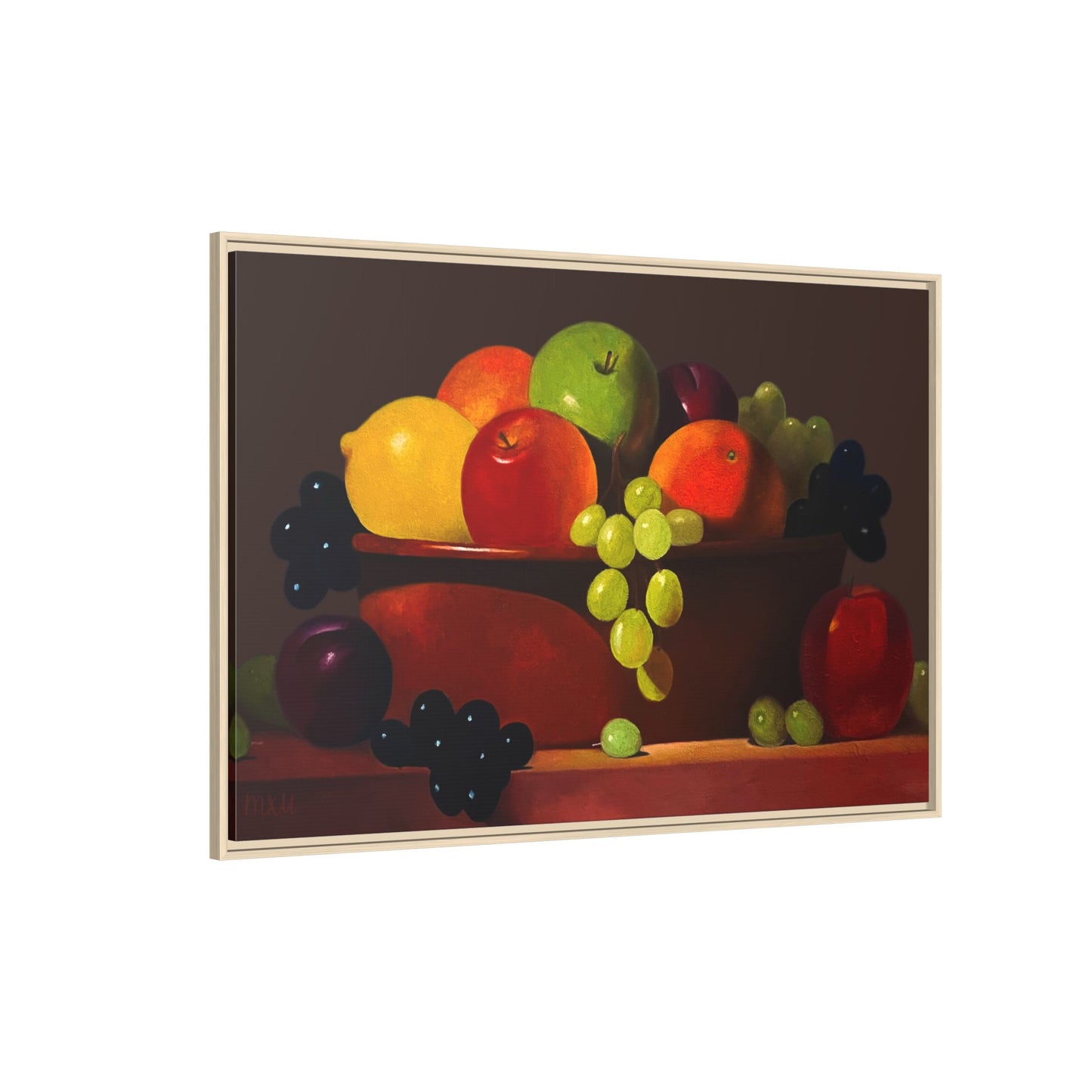 Fruit Basket PAINTING Matte Canvas, Framed (Multi-color)