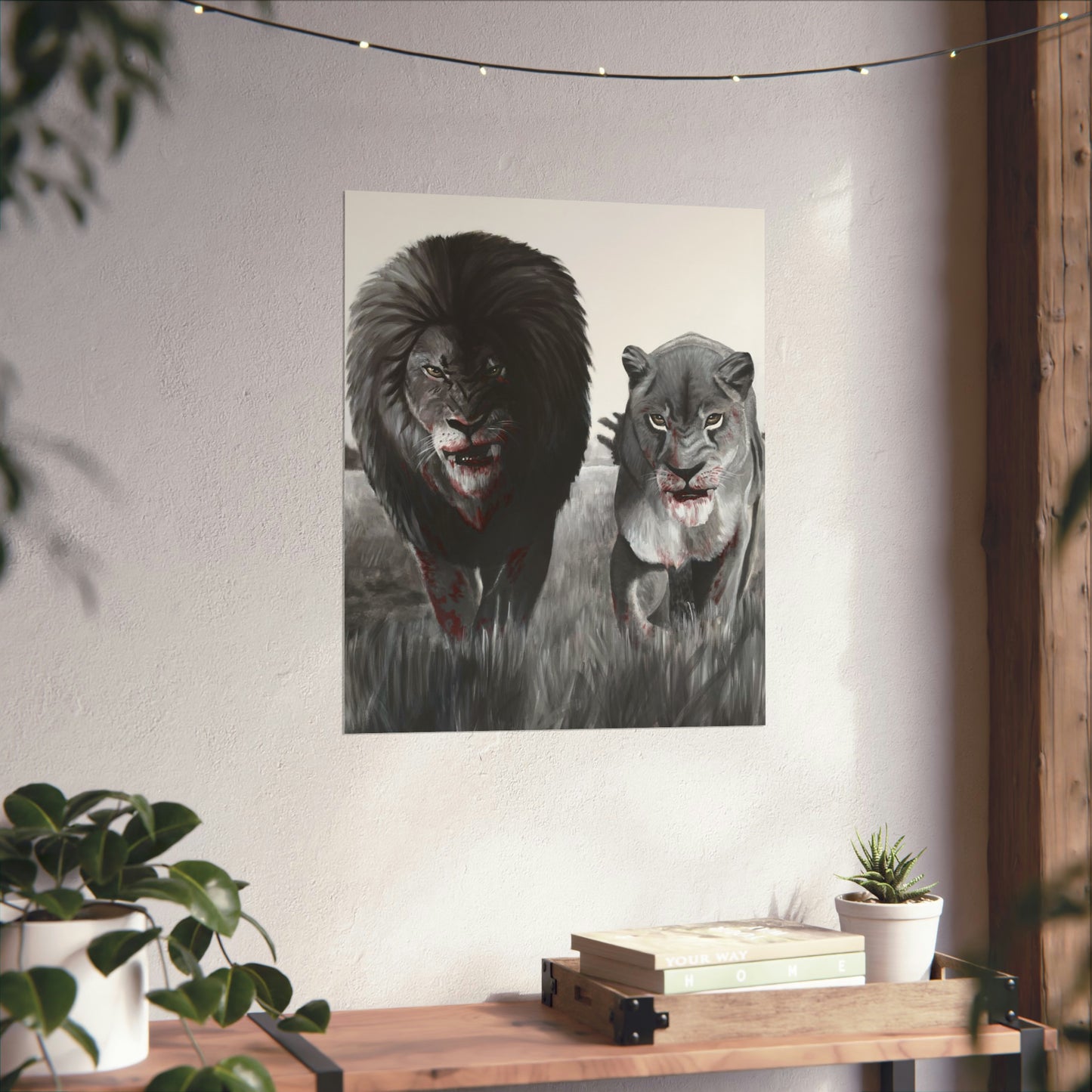 King and Queen lions Matte Vertical Posters