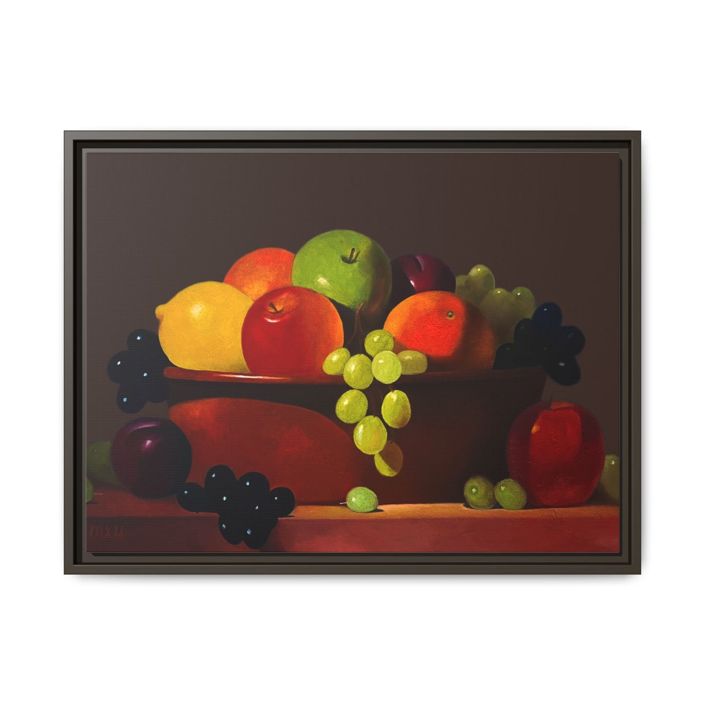 Fruit Basket PAINTING Matte Canvas, Framed (Multi-color)