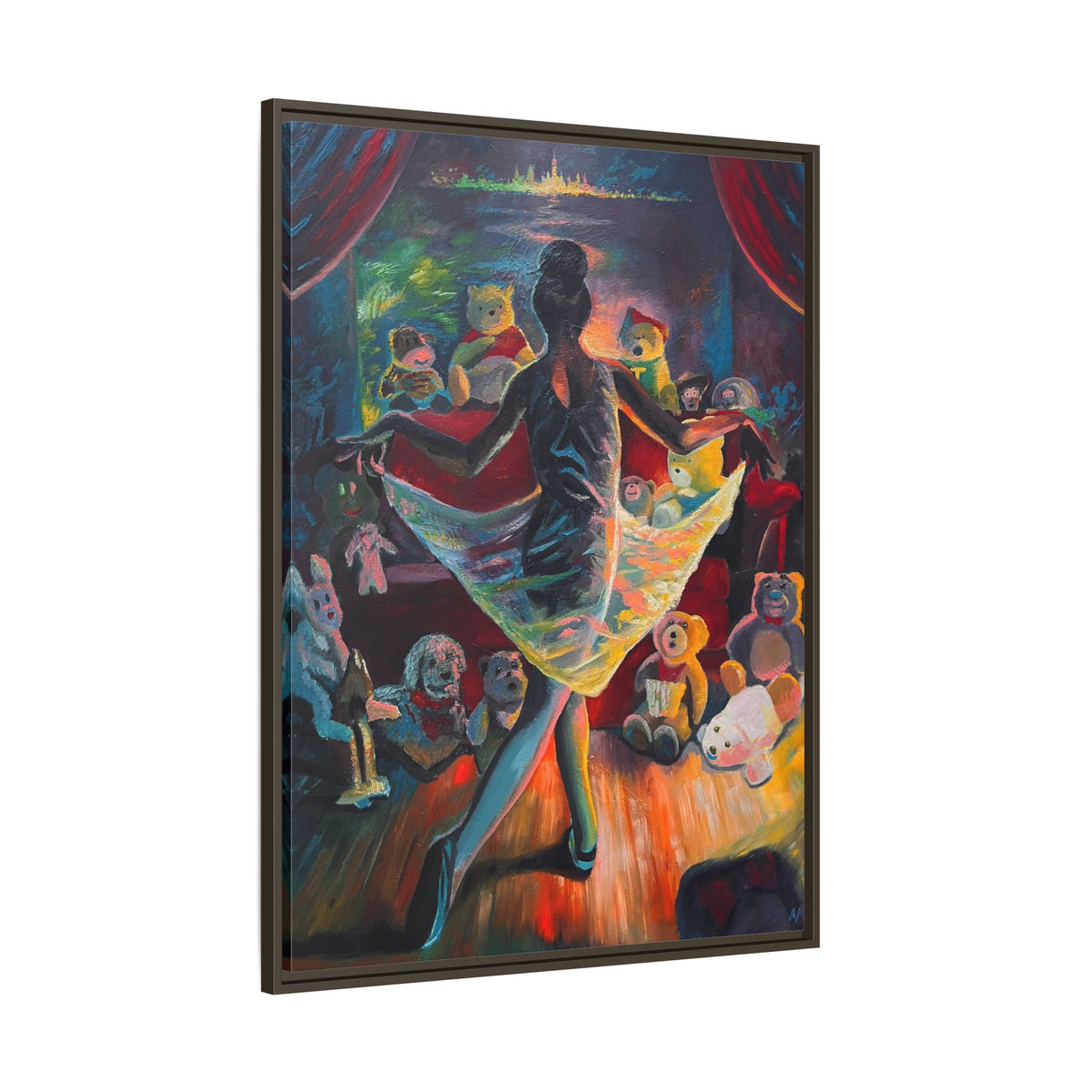 Ballerina Painting, Matte Canvas, Framed (Multi-color)