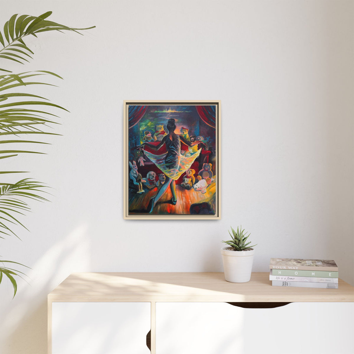 Ballerina Painting, Matte Canvas, Framed (Multi-color)
