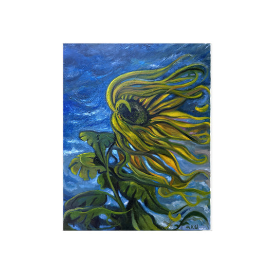 Vibrant Sunflower Fine Art Poster, Wall Decor, Flower Art Print, Home Decor, Kitchen Decor, Gift for Art Lovers