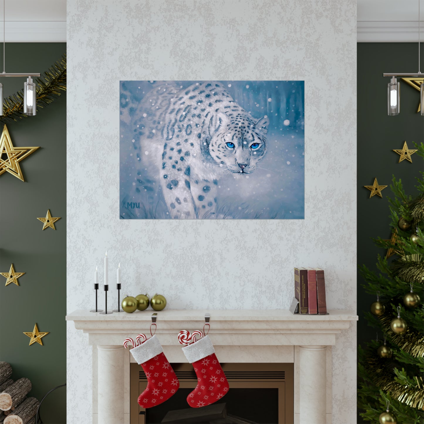 Snow Leopard Painting | Matte Horizontal Posters