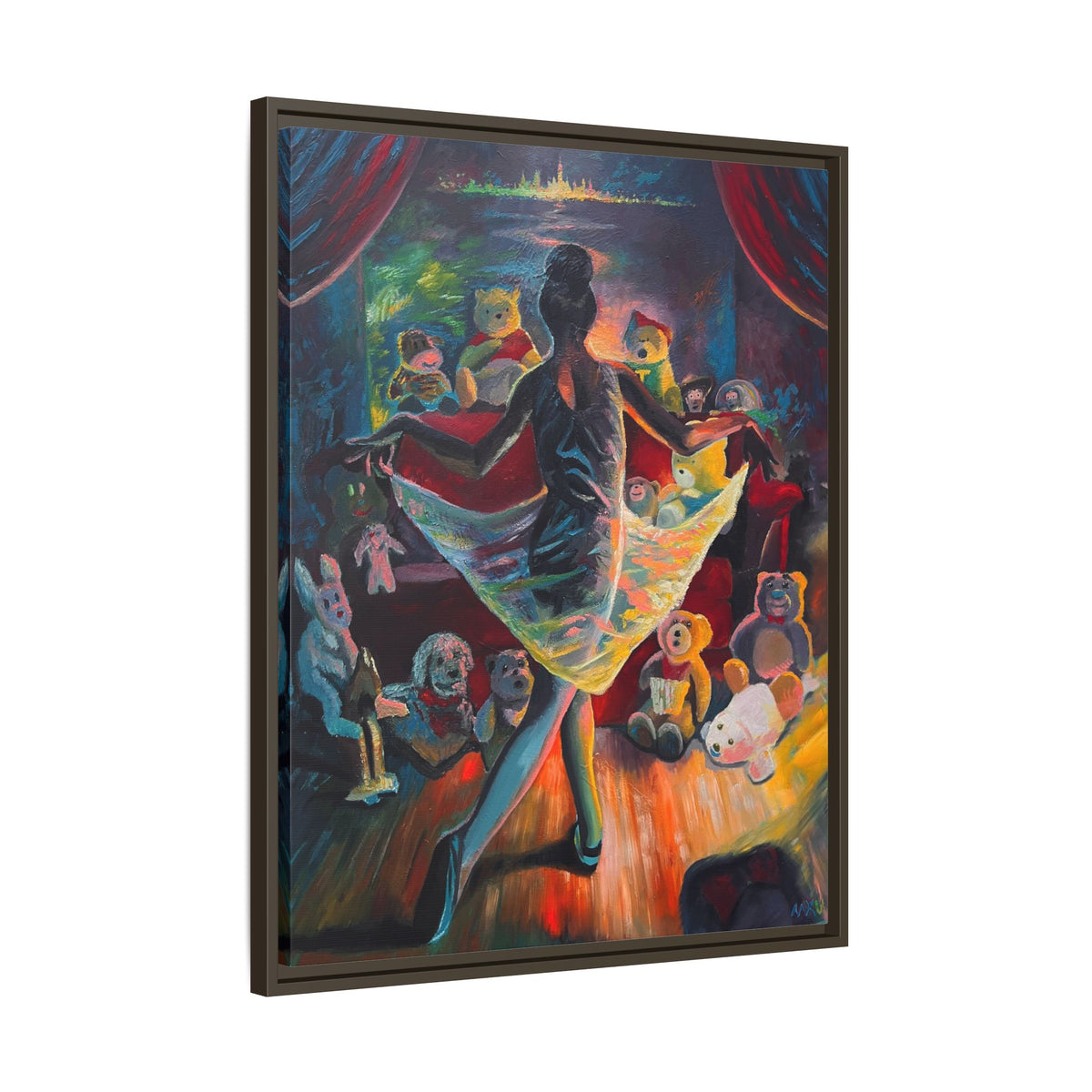 Ballerina Painting, Matte Canvas, Framed (Multi-color)