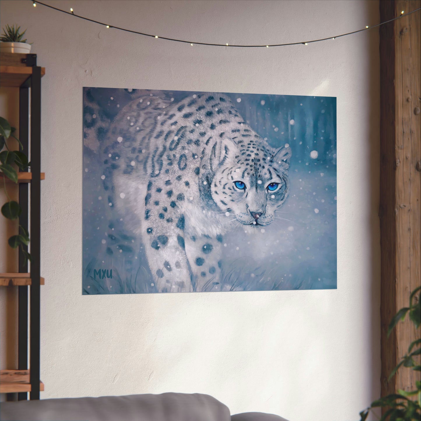 Snow Leopard Painting | Matte Horizontal Posters