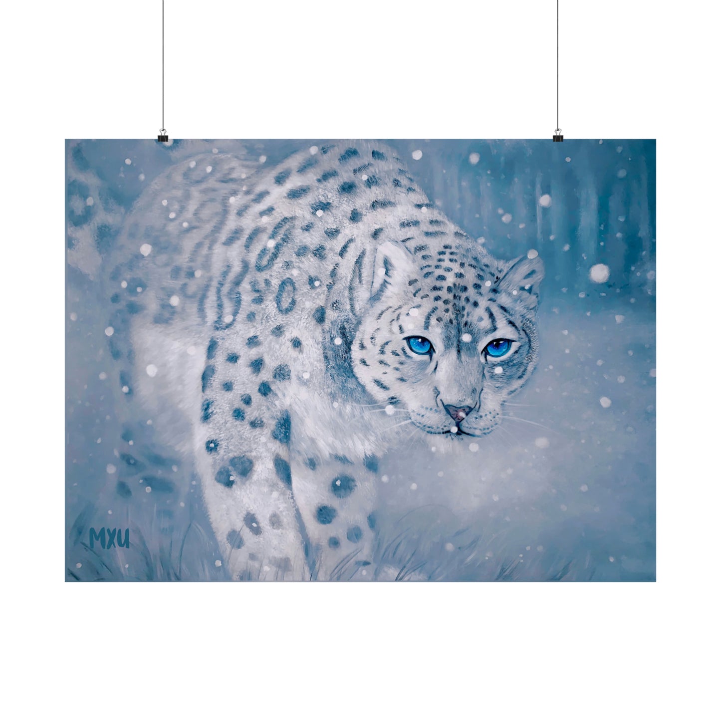 Snow Leopard Painting | Matte Horizontal Posters