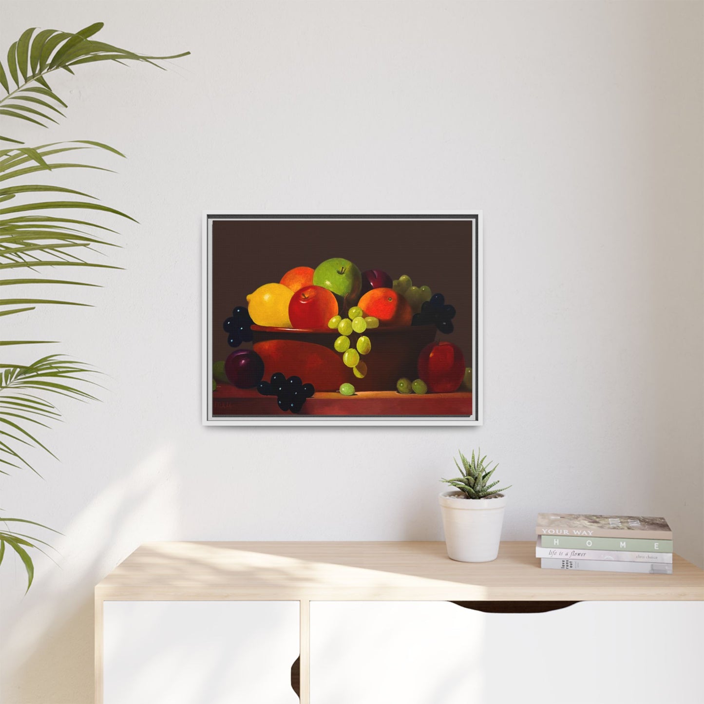 Fruit Basket PAINTING Matte Canvas, Framed (Multi-color)