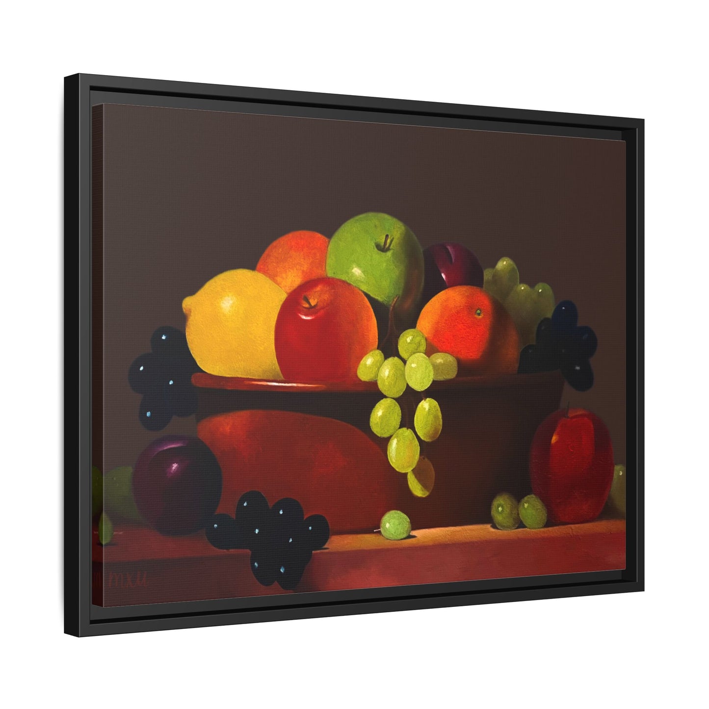 Fruit Basket PAINTING Matte Canvas, Framed (Multi-color)