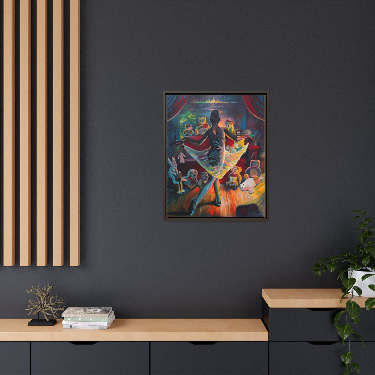 Ballerina Painting, Matte Canvas, Framed (Multi-color)