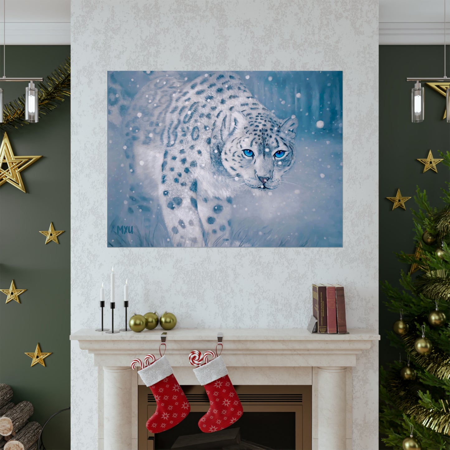 Snow Leopard Painting | Matte Horizontal Posters