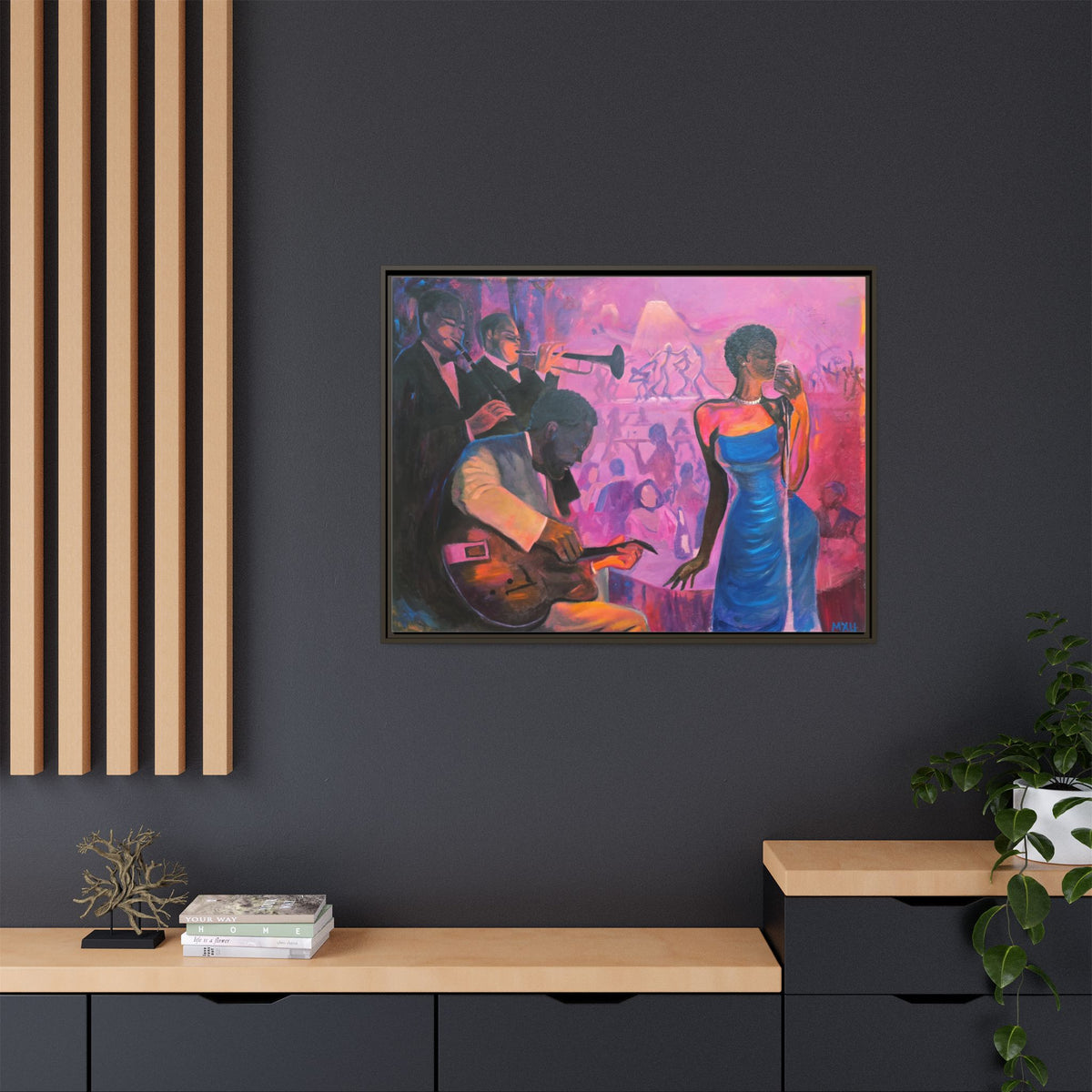 Fine Art Music Painting, Matte Canvas, Framed (Multi-color), Print