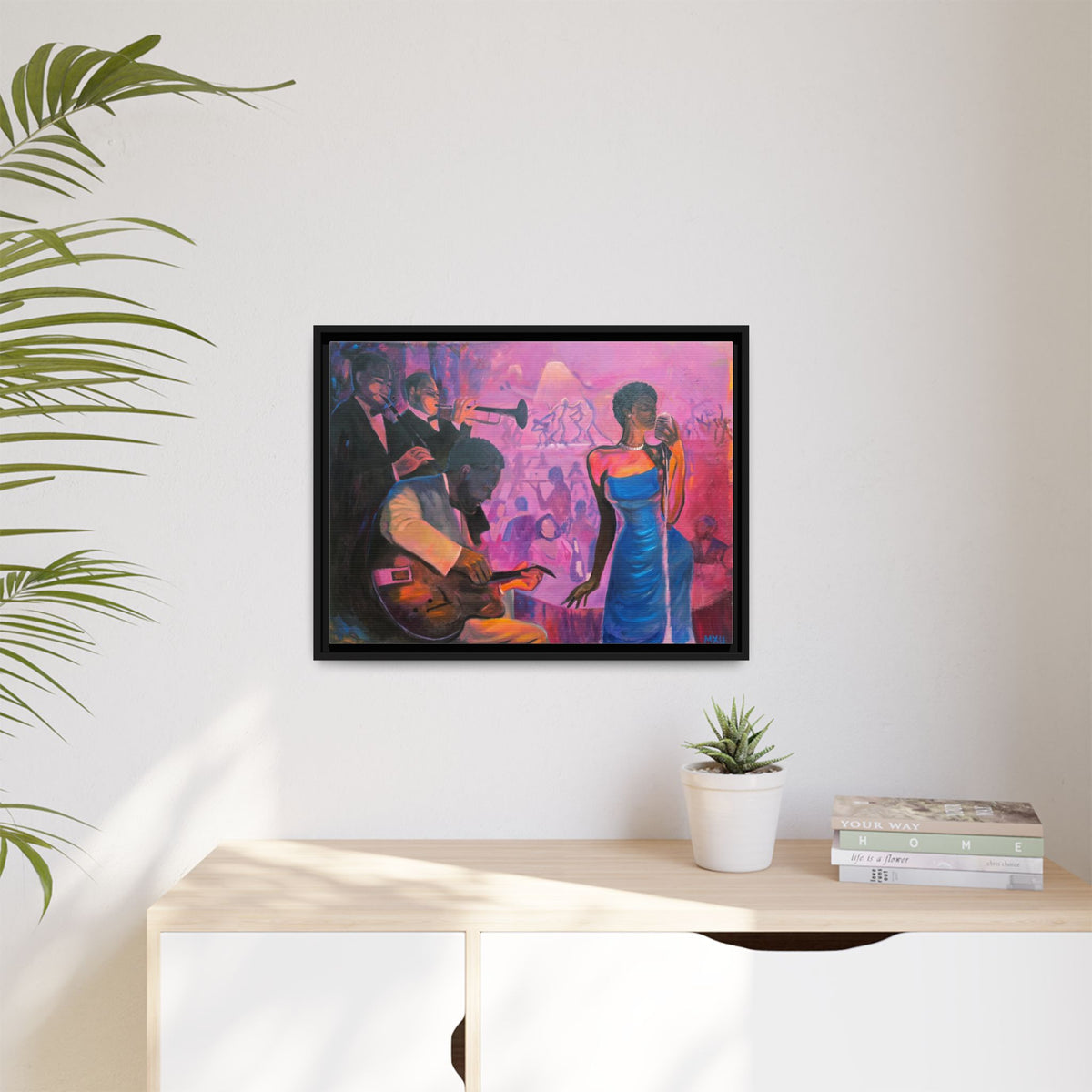 Fine Art Music Painting, Matte Canvas, Framed (Multi-color), Print