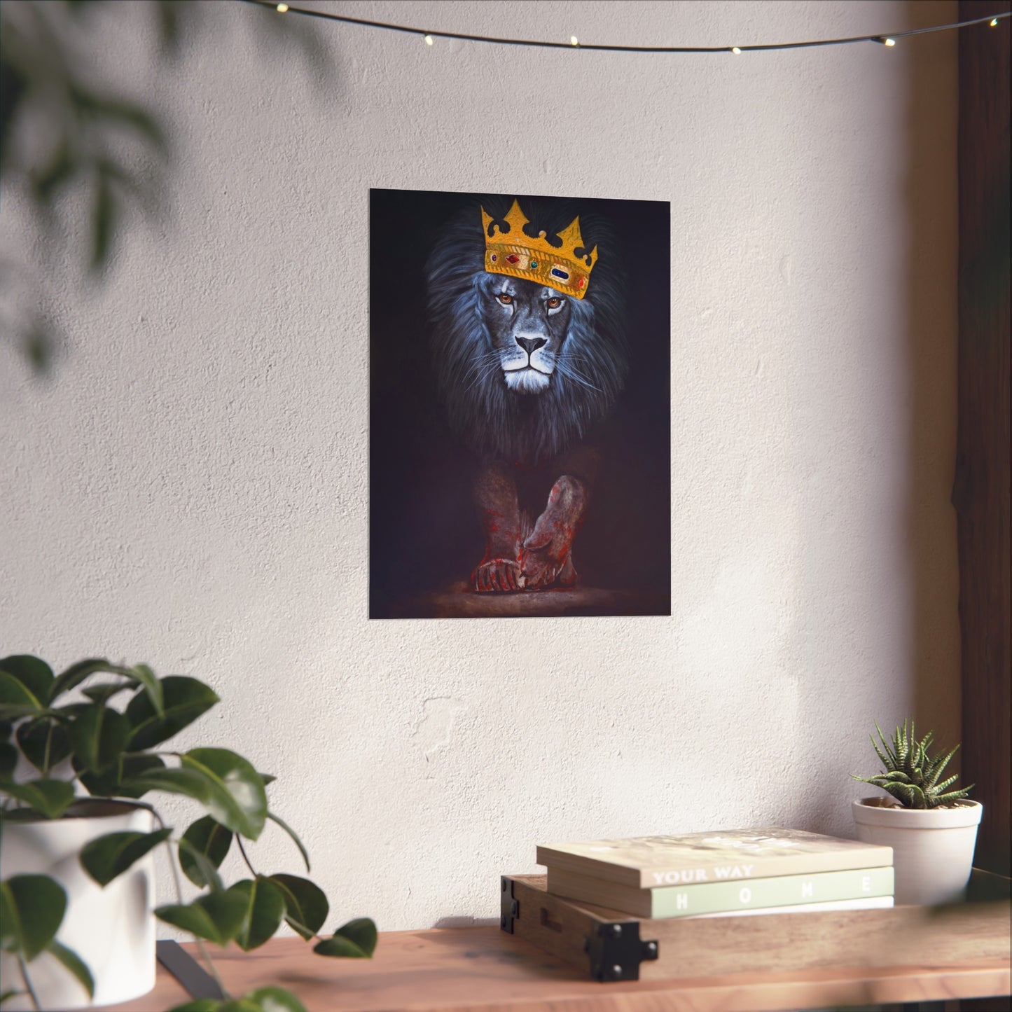Regal Lion Art Print, Wall Decor, Animal Lovers Gift, Crowned Lion Poster, Bold Office Art, Unique Home Decor