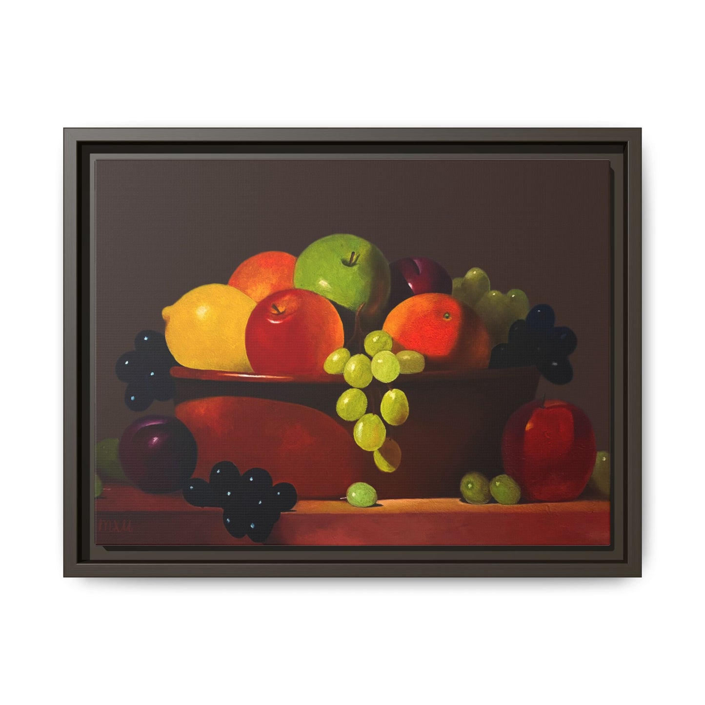 Fruit Basket PAINTING Matte Canvas, Framed (Multi-color)