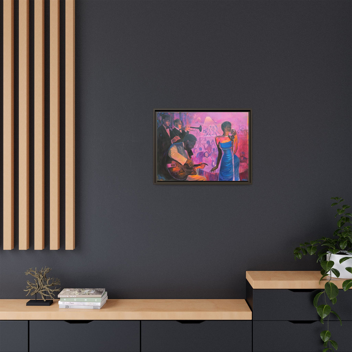 Fine Art Music Painting, Matte Canvas, Framed (Multi-color), Print