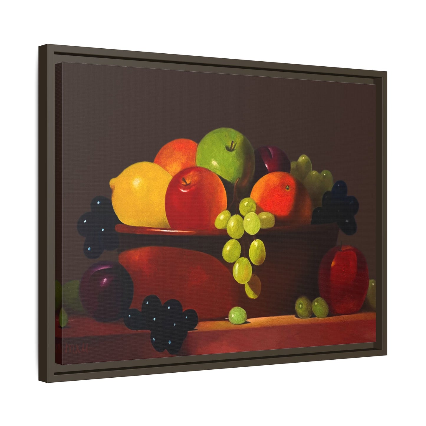 Fruit Basket PAINTING Matte Canvas, Framed (Multi-color)