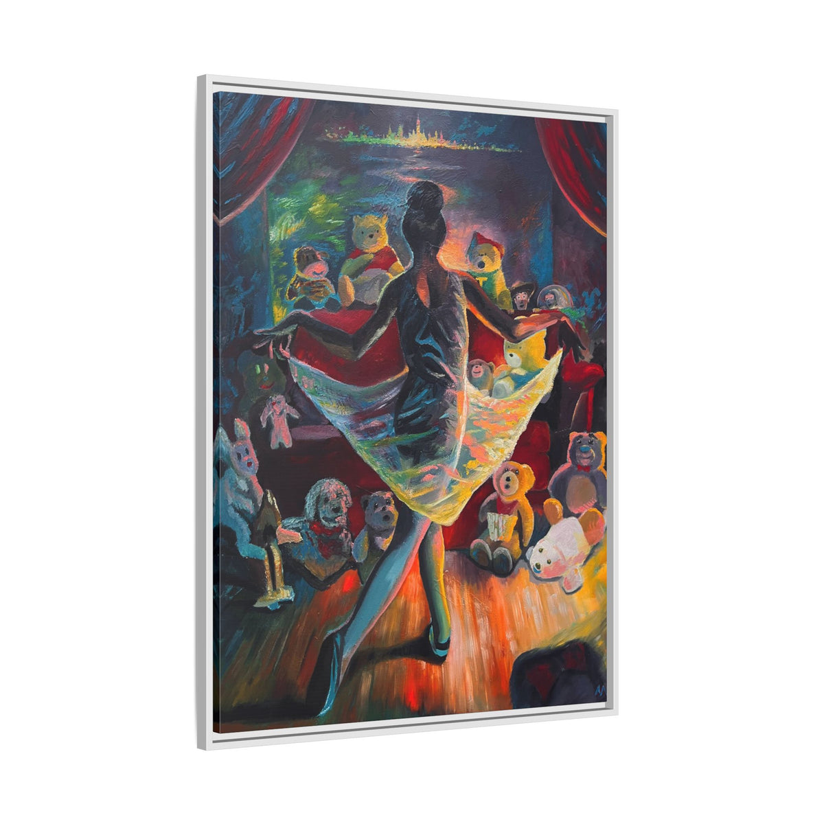 Ballerina Painting, Matte Canvas, Framed (Multi-color)