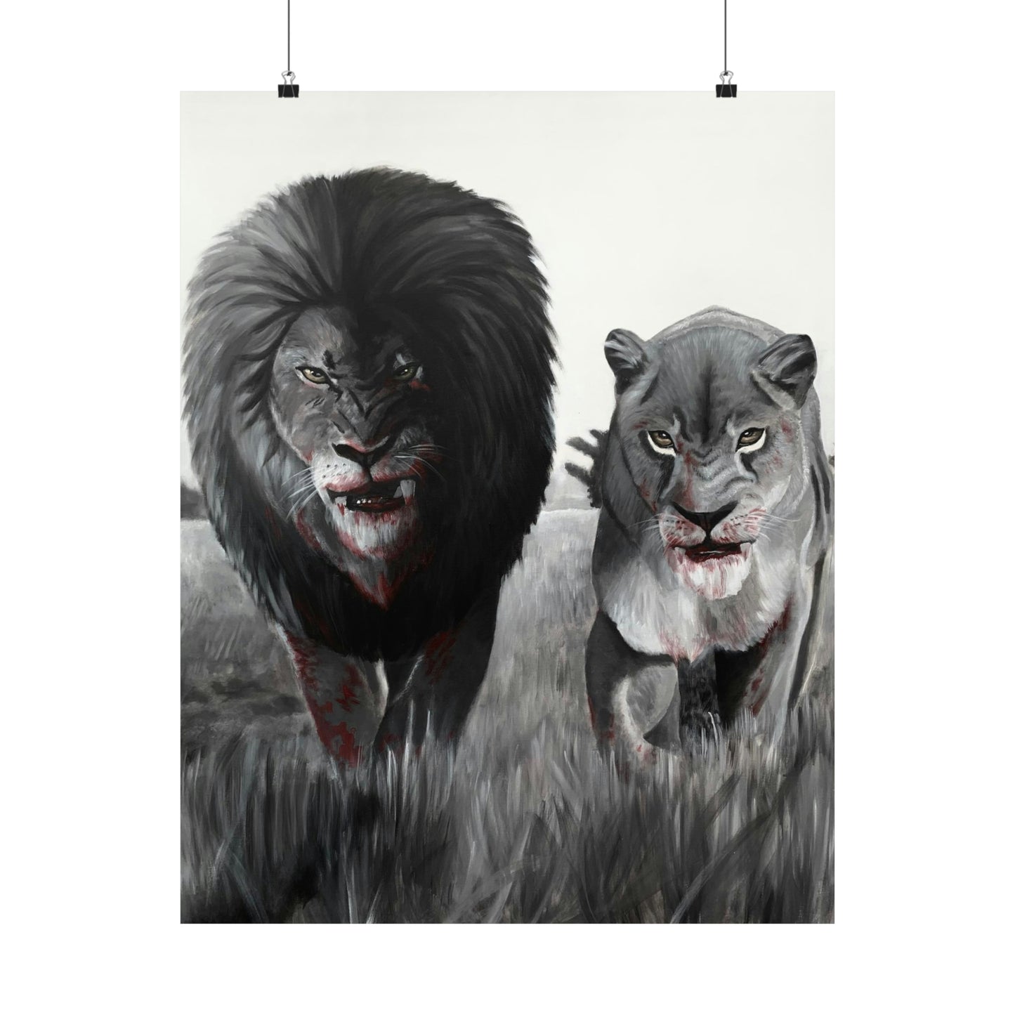 King and Queen lions Matte Vertical Posters