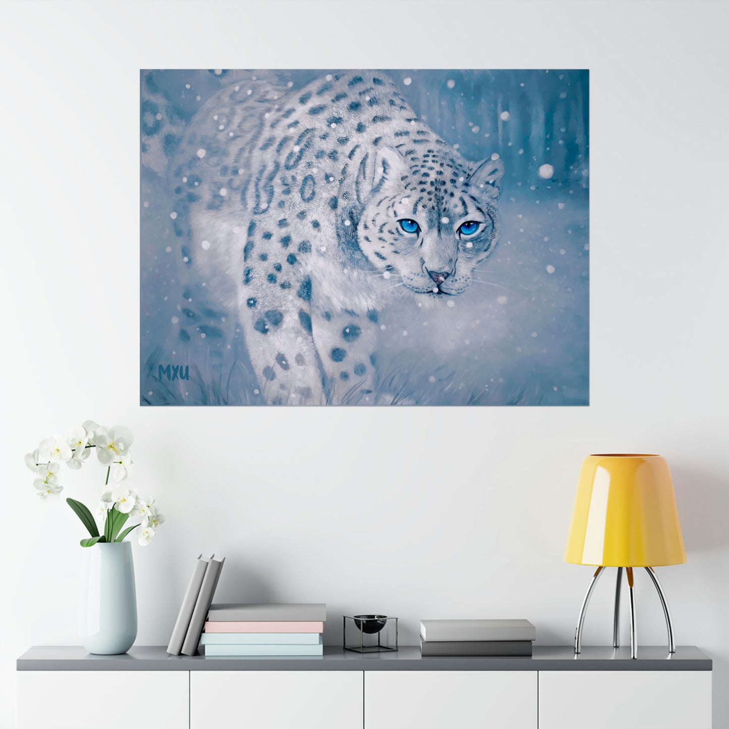 Snow Leopard Painting | Matte Horizontal Posters