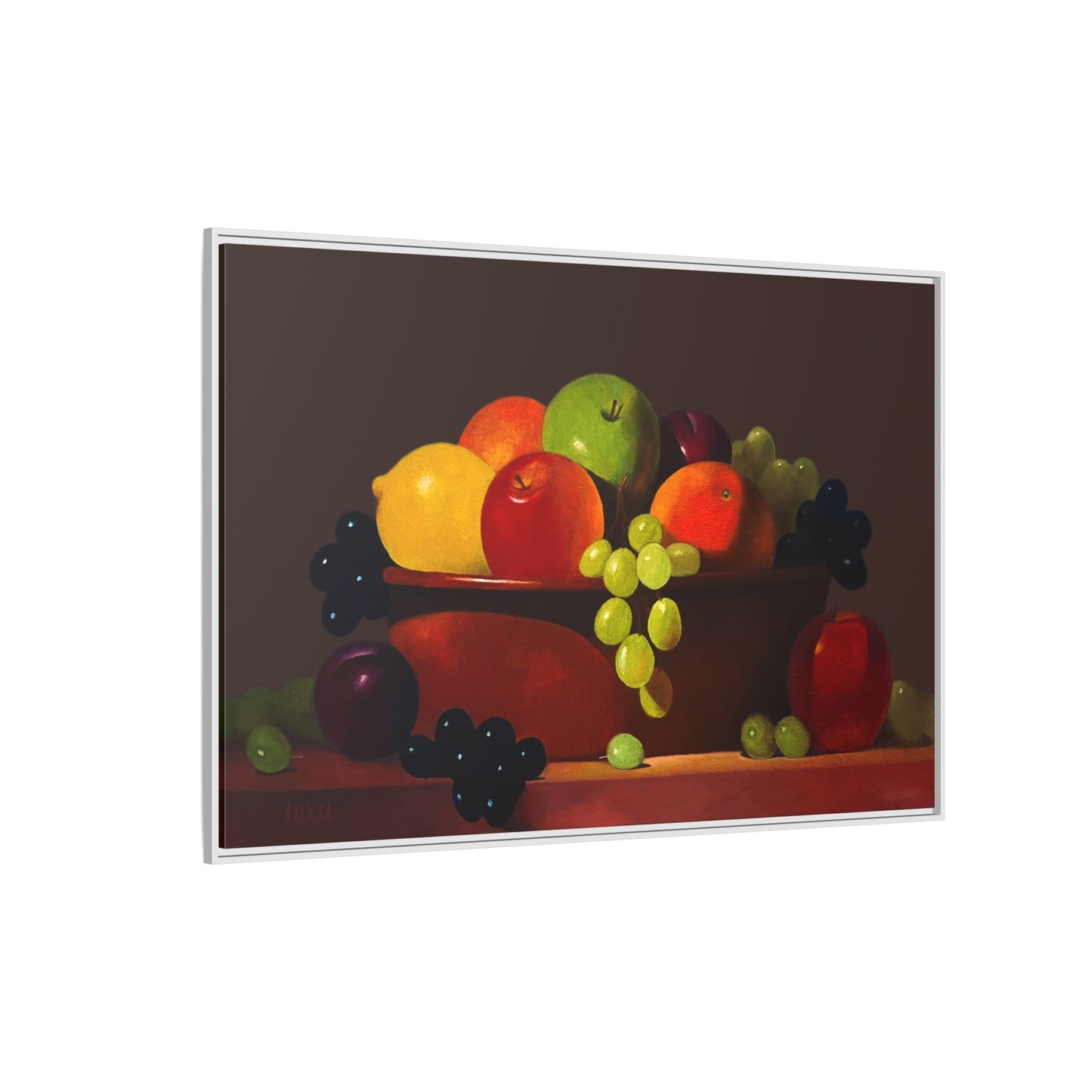Fruit Basket PAINTING Matte Canvas, Framed (Multi-color)