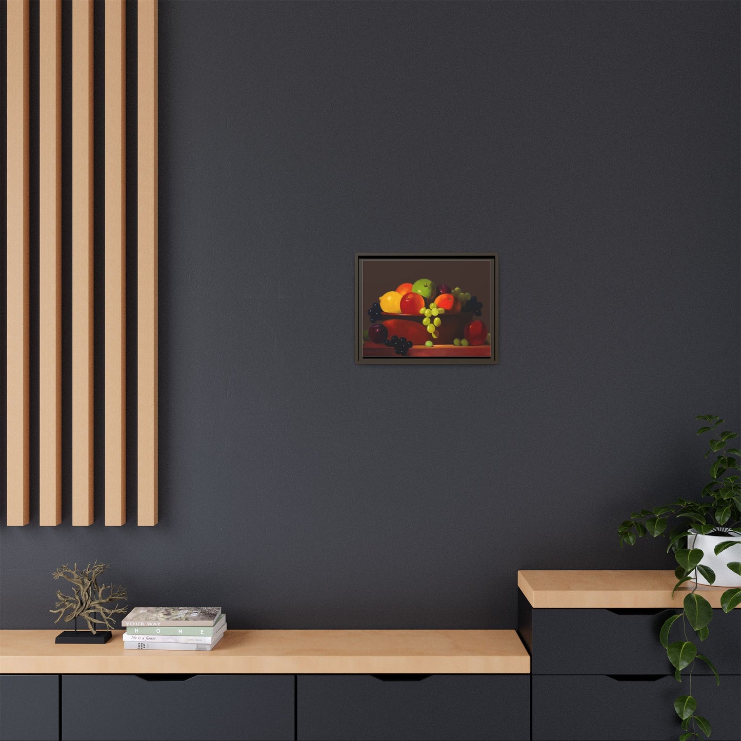 Fruit Basket PAINTING Matte Canvas, Framed (Multi-color)