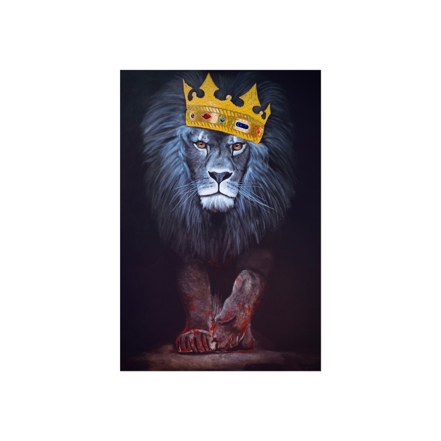 Regal Lion Art Print, Wall Decor, Animal Lovers Gift, Crowned Lion Poster, Bold Office Art, Unique Home Decor