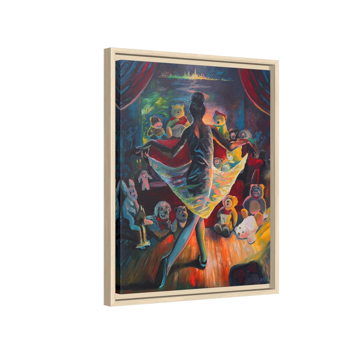 Ballerina Painting, Matte Canvas, Framed (Multi-color)