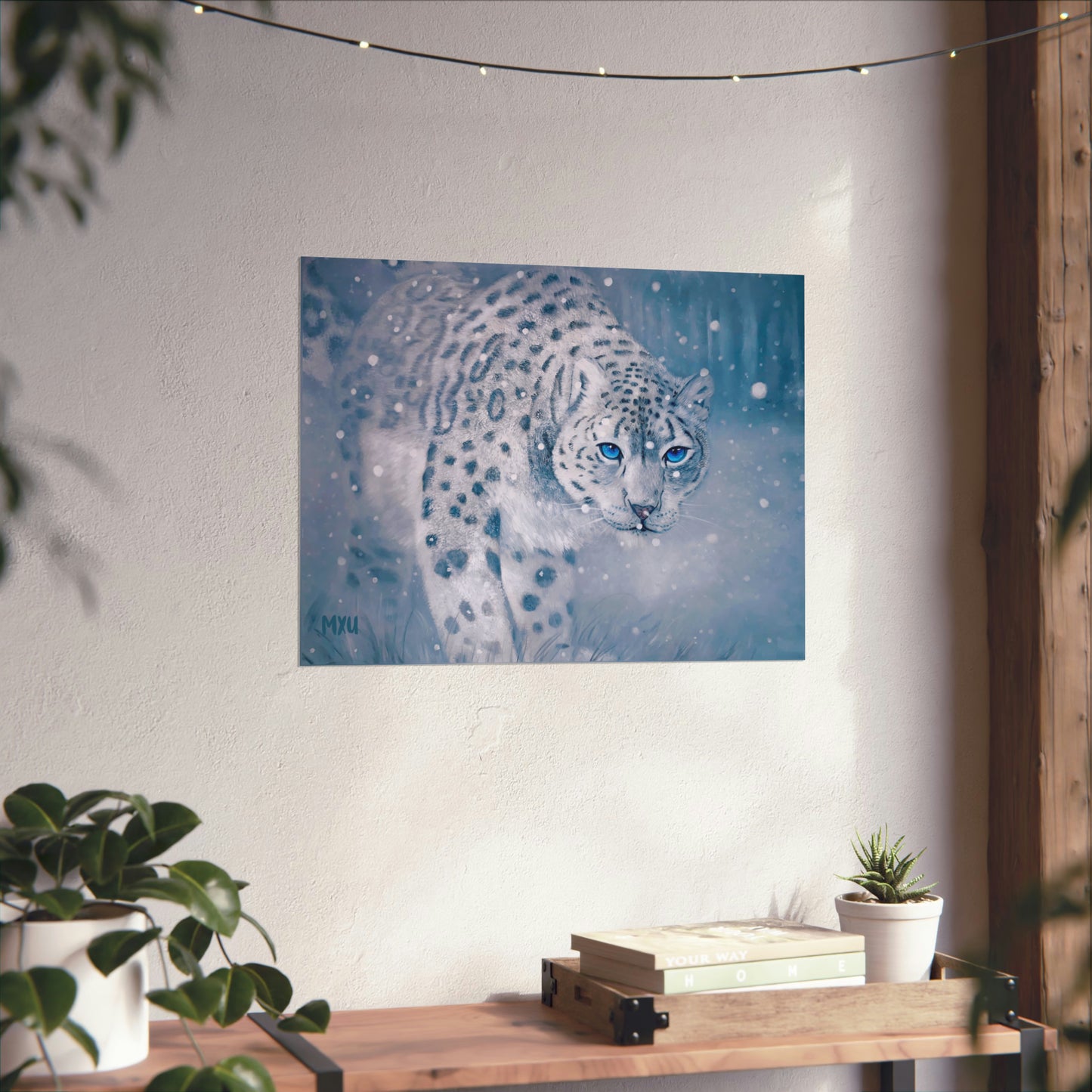 Snow Leopard Painting | Matte Horizontal Posters