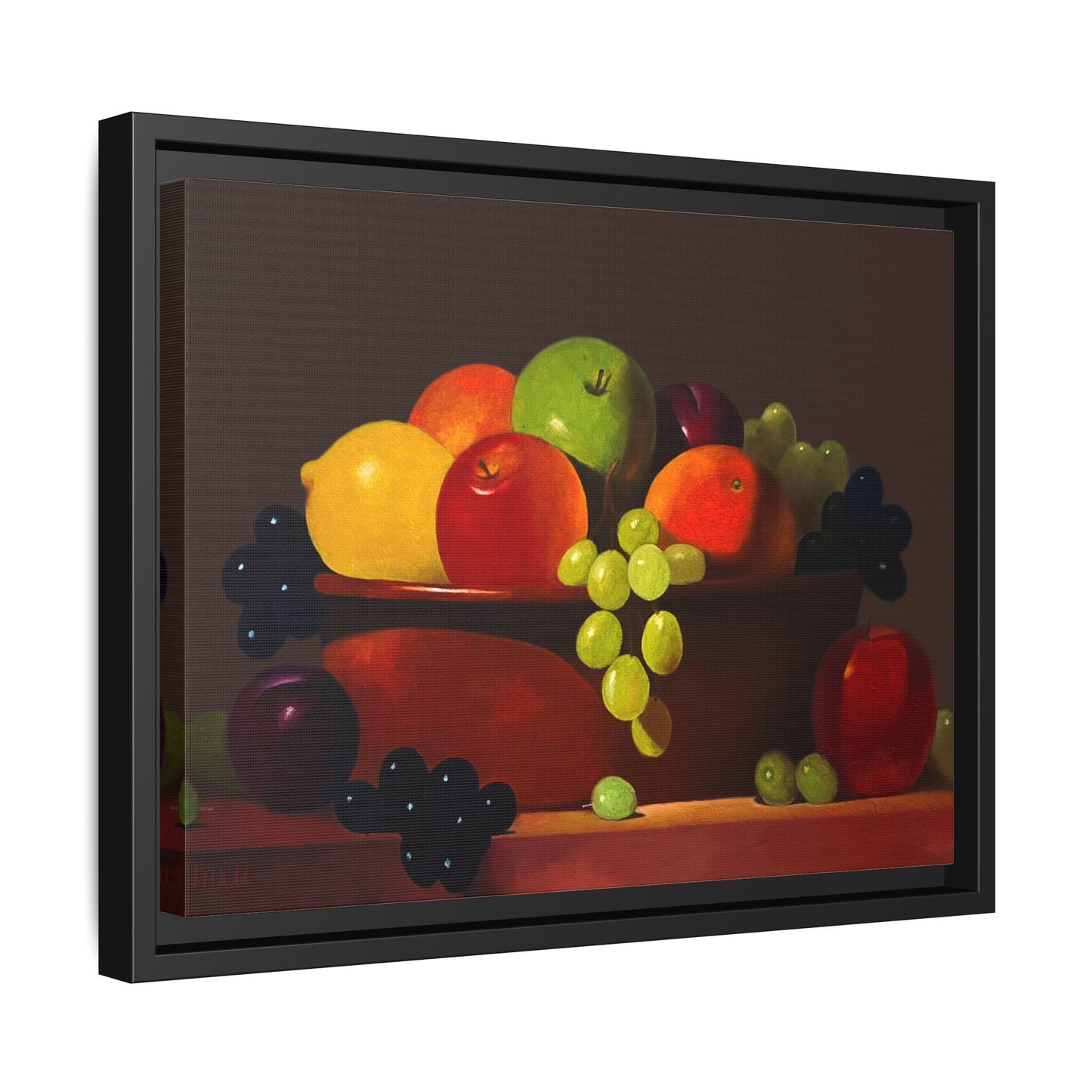 Fruit Basket PAINTING Matte Canvas, Framed (Multi-color)