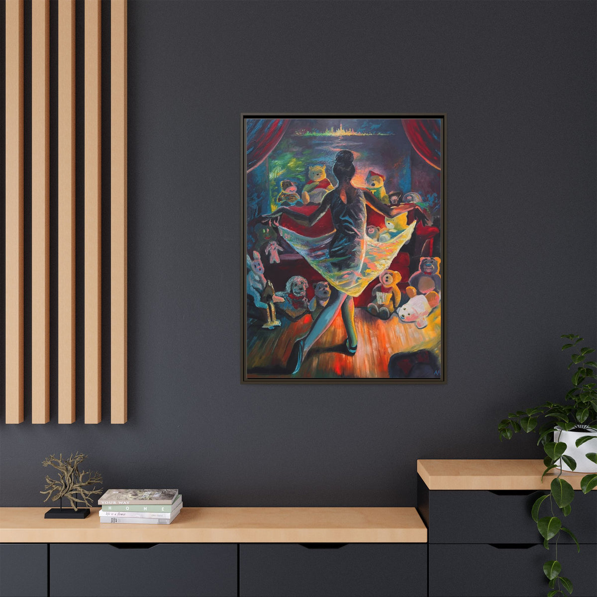 Ballerina Painting, Matte Canvas, Framed (Multi-color)