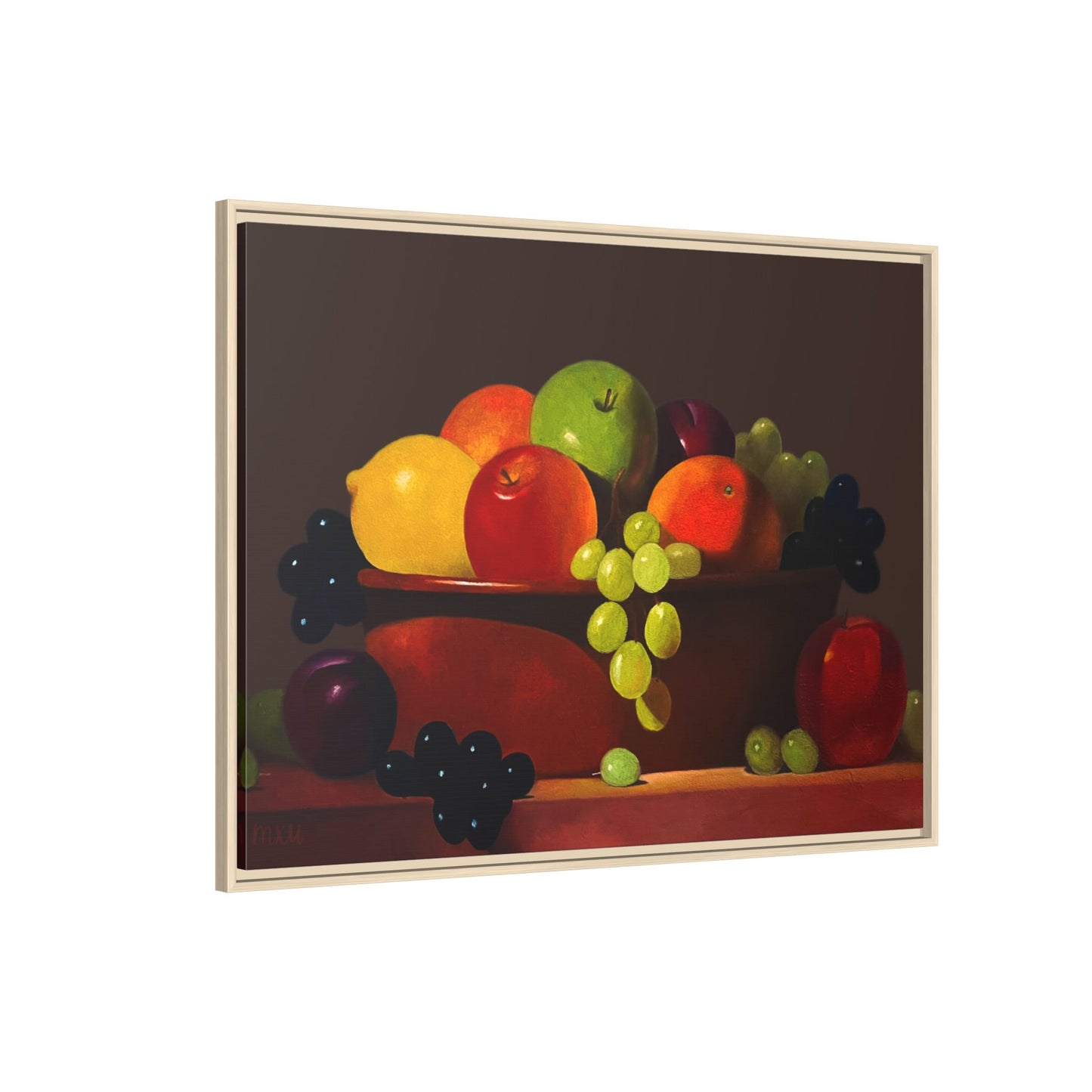 Fruit Basket PAINTING Matte Canvas, Framed (Multi-color)