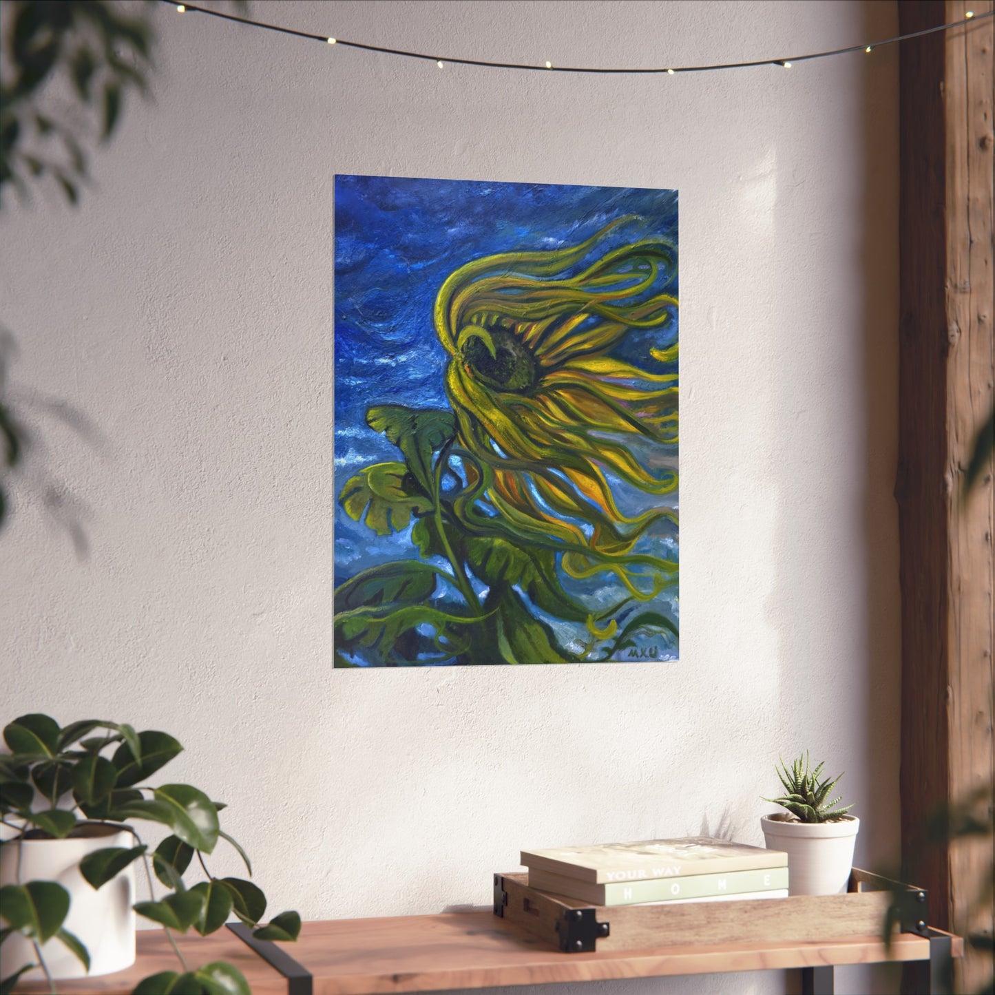 Vibrant Sunflower Fine Art Poster, Wall Decor, Flower Art Print, Home Decor, Kitchen Decor, Gift for Art Lovers