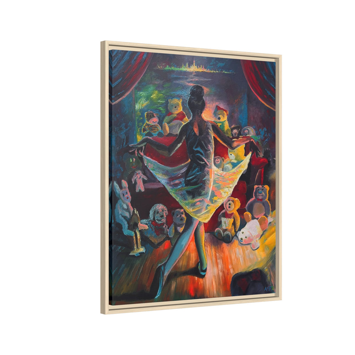 Ballerina Painting, Matte Canvas, Framed (Multi-color)
