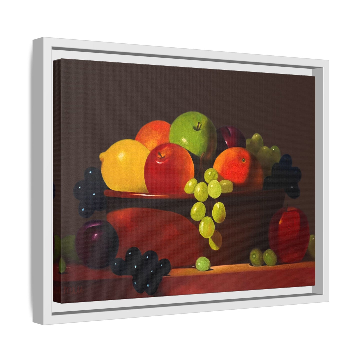 Fruit Basket PAINTING Matte Canvas, Framed (Multi-color)