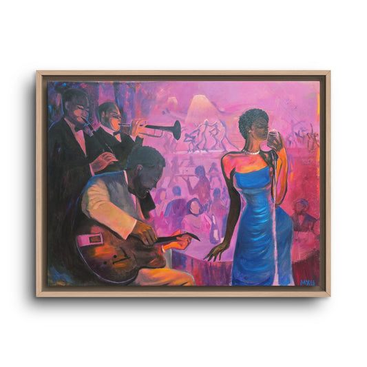Fine Art Music Painting, Matte Canvas, Framed (Multi-color), Print