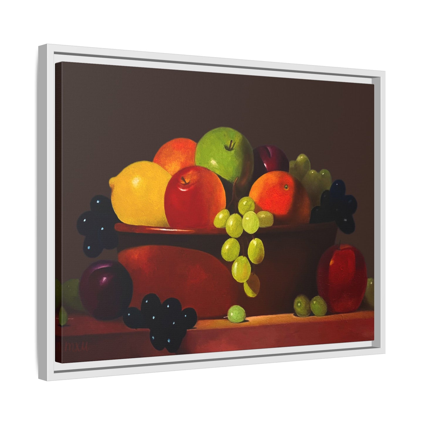 Fruit Basket PAINTING Matte Canvas, Framed (Multi-color)