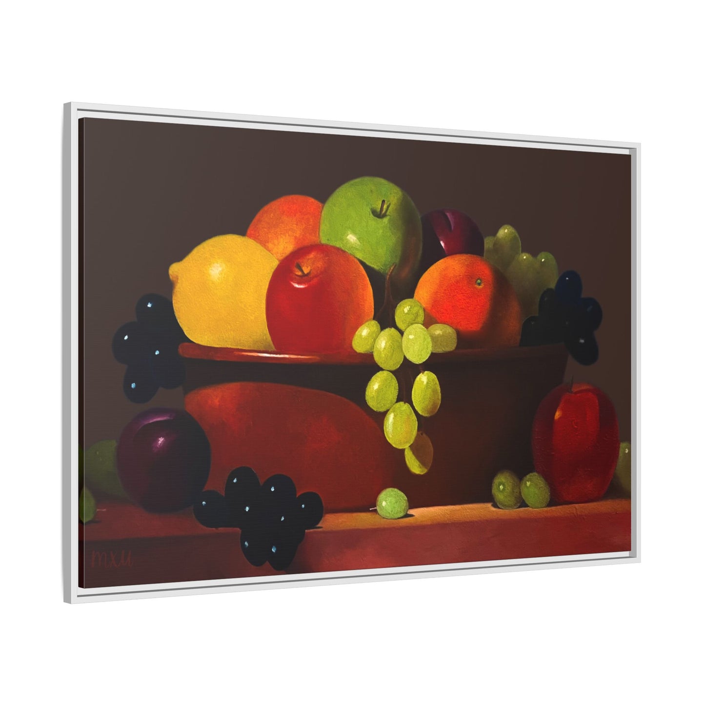 Fruit Basket PAINTING Matte Canvas, Framed (Multi-color)
